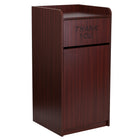 Flash Furniture â€“ Poubelle en bois pour déchets et plateaux avec couvercle, 36 gal, acajou-Poubelle de grande capacité pour les zones à fort trafic