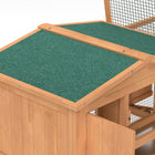 PawHut - Clapier en bois pour lapin, cage à lapin, poulailler avec enclos - 62,25 po L x 22,75 po l x 26,75 po H-Fil galvanisé pour la sécurité et une bonne ventilation 