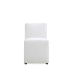 Manhattan Comfort Anna Square 18.9" Modern Faux Leather Upholstered Dining Chair - Cream - Set of 2-Weight Capacity: 300 lb