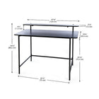 Can-Bramar 47.2" Modernatta Working Desk - Black-The piece features easy-care melamine veneer laminate surfaces and durable powder-coated metal frame construction