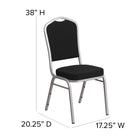 Flash Furniture HERCULES Series Crown Back Stacking Banquet Chair in Grey Dot Fabric - Silver Frame-2.5'' Thick Seat Cushion