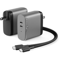ALOGIC 68W Rapid Power 2-Port USB-C PD GaN Charger - Space Grey-Gallium Nitride (GaN) Technology
