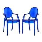 Modway Casper Dining Armchairs - Blue - 2 Pack-For Outdoor/Indoor Use