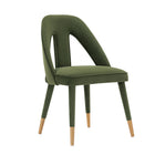 Manhattan Comfort - Lot de 2 chaises de salle à manger modernes Neda 53 cm, revêtement en velours, vert olive-10