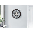 Monarch Specialties Clocks 16" Round Clock - Antique Brown -Accurate timekeeping with reliable quartz movement and easy to read numerical analog display, centered with a nostalgic print and classic, black metal hands