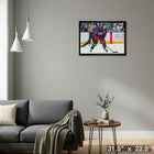 Zach Werenski Columbus Blue Jackets - Framed Canvas - 31" x 22"-Ready to hang - arrives fully assembled