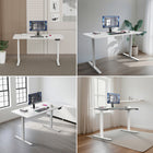 ShoppingAll - Cadre de bureau debout électrique à double moteur, réglable en hauteur - Blanc-8