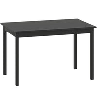 HOMCOM Farmhouse Kitchen Table with Wood Frame for Dining Room - Black-Farmhouse style, blends perfectly with most home decorations
