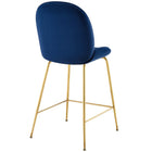 Modway - Scoop Jambe en acier inoxydable doré Performance Velvet Tabouret de comptoir - Marine-Pieds en acier inoxydable doré