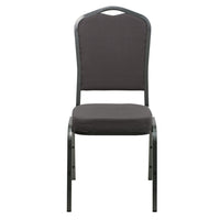 Flash Furniture HERCULES Series Crown Back Stacking Banquet Chair - Silver Vein Frame - Grey Fabric-Multipurpose Banquet Chair