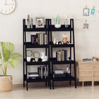 HOMCOM - Étagère Bibliothèque à 4 niveaux en forme d’échelle - noir - lot de 2-Idéal pour ranger et exposer des livres, serviettes, plantes, photos et plus encore 
