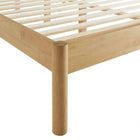 Modway - Olea Bois massif Boucle à touffes de canal Lit de plateforme King, Feather Oak-Assemblée requise