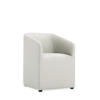 Manhattan Comfort - Lot de 2 fauteuils de salle à manger modernes Anna ronds 23,23 po en similicuir gris pierre-Hauteur d’assise 19,69