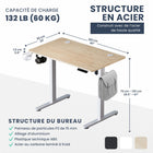 MotionGrey - Bureau assis-debout électrique Ergo2 réglable en hauteur, 40 po de largeur, avec réglages mémorisés - Brun clair-Leader De L’Industrie : le bureau assis-debout MotionGrey offre une plage de réglage en hauteur étendue. Le clavier numérique MG permet d’enregistrer vos hauteurs préférées en position assise et debout - il suffit d’appuyer sur le réglage sauvegardé pour y revenir instantanément