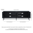 Hudson&Canal - Meuble TV Campello pour téléviseurs jusqu'à 78" - Grain noir-Dimensions du produit : 15,5" L x 70" l x 24" H