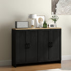 HOMCOM Modern 47.2" L Buffet Cabinet with Storage - Black-Smooth particleboard surface for easy maintenance