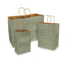 Eddie's - Sac à provisions en papier kraft 100 % recyclé - 5-1/2" x 3-1/4" x 8-3/8" - Étain argenté - Paquet de 100-100% recyclé avec au moins 95% de fibres post-consommation.