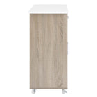 Modway Culinary Kitchen Cart With Spice Rack - Oak White-Full-Glide Drawers