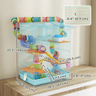 PawHut 18.5" Hamster Cage with Tube System & Exercise Wheel - Light Blue-Ladder and exercise wheels support physical health