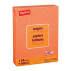 Staples Brights Coloured Copy Paper - Letter - 8-1/2" x 11" - Orange - 500 Sheets-For use in laser and inkjet printers