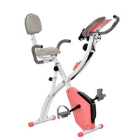 Soozier - Vélo D’Exercice Pliant 3 En 1 Avec Résistance Magnétique À 8 Niveaux - Rose-Répond à vos besoins de modelage du corps, musculation et fitness, entraînement de la taille, des hanches, des jambes et des bras  