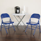 Flash Furniture HERCULES COLORBURST Series Cobalt Blue Triple Braced & Double Hinged Metal Folding Chair-Non-Marring Floor Glides