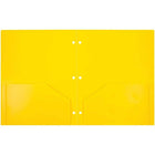 JAM Paper - Dossiers scolaires à deux pochettes - perforateurs à 3 trous - en plastique robuste - jaune - Paquet de 6-Taille : 9,5 x 11,625 pouces | S'adapte facilement aux documents de 8,5" x 11"