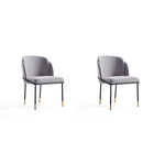 Manhattan Comfort - Lot de 2 chaises de salle à manger modernes Flor 22,83 po en tissu sergé gris-Chaise de salle à manger moderne parfaite pour la salle à manger et le bureau à domicile