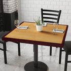 Flash Furniture – Dessus de table carré en résine de 36 po à deux tons, cerisier et acajou (TP2TONE3636)-Ensemble de 2 dessus de table de restaurant