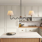 Modway Sunlit Squiggle 2-Arm Pendant Light - Walnut/Black-Hardwired Construction