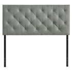 Modway Theodore Upholstered Fabric Queen Headboard - Grey-Contemporary queen sized headboard