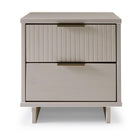 Manhattan Comfort Granville 18.11" Modern 2-Drawer Nightstand - Light Grey-Modern- Contemporary with a taste of Glam - Nightstand for Bedroom and Living Room Use