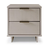 Manhattan Comfort Granville 18.11" Modern 2-Drawer Nightstand - Light Grey-Modern- Contemporary with a taste of Glam - Nightstand for Bedroom and Living Room Use
