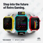  My Play Watch Space Invaders Retro Gaming Smartwatch - Red/Black (English Only)-Fitness Integration: Monitor your daily fitness activities with data presented in the distinctive style of Space Invaders , making health tracking both fun and engaging