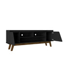 Manhattan Comfort Marcus 62.99" Mid-Century Modern TV Stand - Matte Black-Includes 5 Fixed Shelves