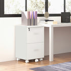 Vinsetto 2-Drawer Mobile Letter/A4 Filing Cabinet with Locking Wheels - White-Tabletop can hold printers, scanners or display person items
