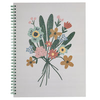Pep Rally Coil Notebook - 8" H x 10" W - Secret Garden-8 x 10" coil notebook with durable white card cover and silver double coils