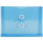 JAM Paper Enveloppes en plastique avec index et fermeture à bouton et ficelle, 5 1/2 x 7 1/2 po, bleu, 24/paquet-Bleu