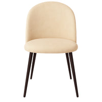 Nicer Interior - Chaises d'appoint en simili-daim et pieds en métal - Beige - Lot de 4-Rembourrage en mousse moulée avec dossier incurvé sans accoudoirs pour un confort ergonomique