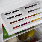 HOMCOM Mini Fridge with Freezer and Reversible Door for Bedroom - White-Reversible hinge door caters to different user habits