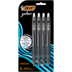 BIC Gelocity Gel Pens Retractable – 0.7 mm – Black – 4 Pack-Soft contoured grip provides maximum comfort and control