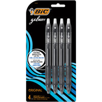 BIC Gelocity Gel Pens Retractable – 0.7 mm – Black – 4 Pack-Soft contoured grip provides maximum comfort and control