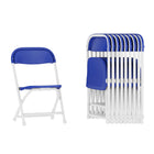 Flash Furniture – Chaise pliante en plastique pour enfants, bleu, 10/paquet-Plastique bleu