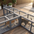 PawHut - Jouet tunnel pour chat d’extérieur en bois avec plusieurs entrées - tube pour chat-La lumière du soleil entre, rendant l’enclos agréable et facile à aimer pour les chats 