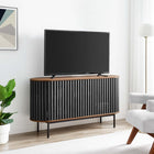 Modway Fortitude 59" Oval Sideboard - Walnut Black-Push-to-Open Cabinetry