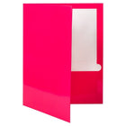 JAM Paper Laminated Two-Pocket Glossy Presentation Folders - Fuchsia Hot Pink - 6 Pack-4