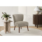 Monarch Specialties - Chaise d'Appoint Moderne du Milieu du Siècle Rembourré 33"H Avec des Pieds en Noyer Massif - Tissu Marron Clair -Un dossier délicatement incurvé et un rembourrage en mousse moelleuse, enveloppés d'un tissu doux au toucher, offrent un espace confortable et invitant pour se détendre.