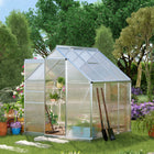 Outsunny 6' x 6' x 6.5' Polycarbonate Greenhouse - Clear- Robust aluminium alloy frame for long-term use
 