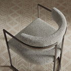 Modway Huron Curved Back Fabric and Metal Dining Accent Chair - Silver/Wheat-Fully Assembled