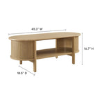Modway Cadence Coffee Table - Oak-Rubberwood, Particleboard, MDF Construction